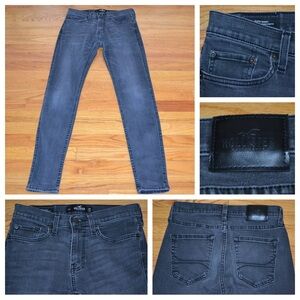 Men’s Hollister faded black denim super skinny jeans, size 28”x32”
